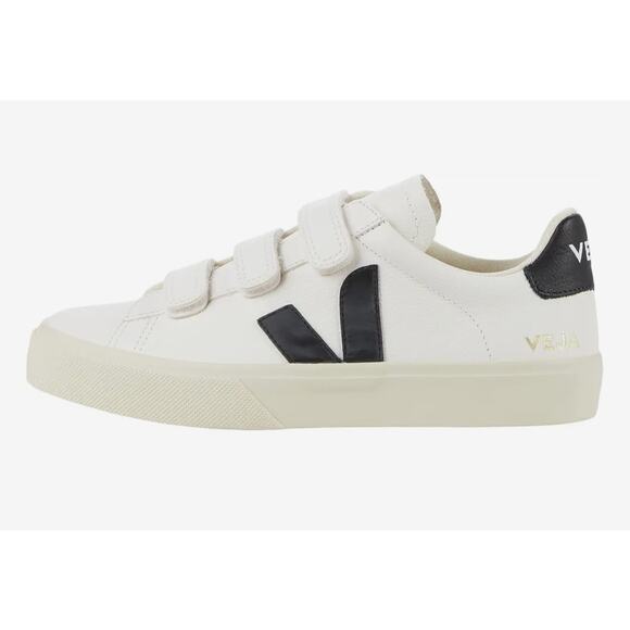 NEW VEJA Recife Logo Chromefree Leather Sneaker SZ Men 12 XTRA White/Black - Picture 4 of 7